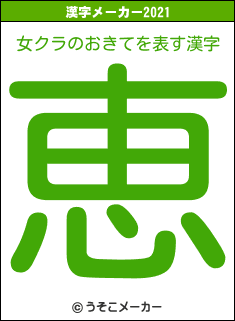 女クラのおきての2021年の漢字メーカー結果