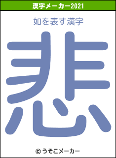 如の2021年の漢字メーカー結果