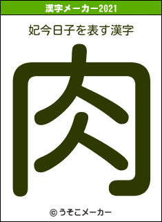 妃今日子の2021年の漢字メーカー結果