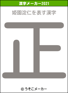 姫園淀仁の2021年の漢字メーカー結果