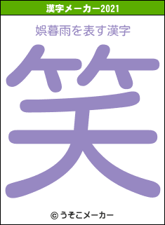 娯暮雨の2021年の漢字メーカー結果