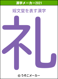 婬文堂の2021年の漢字メーカー結果
