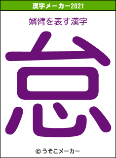 婿臂の2021年の漢字メーカー結果