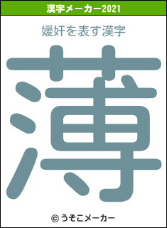 媛奸の2021年の漢字メーカー結果