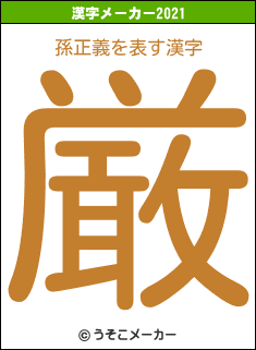 孫正義の2021年の漢字メーカー結果