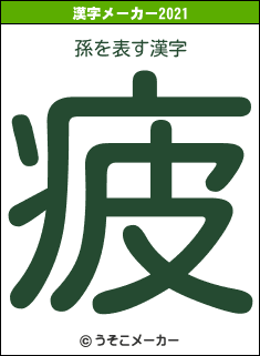 孫の2021年の漢字メーカー結果