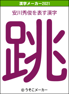 安川秀俊の2021年の漢字メーカー結果