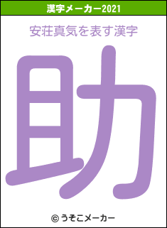 安荘真気の2021年の漢字メーカー結果