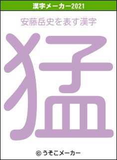 安藤岳史の2021年の漢字メーカー結果