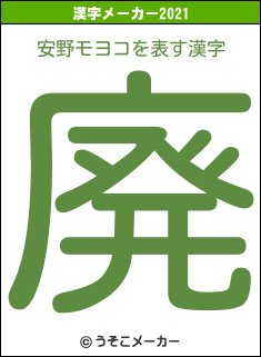 安野モヨコの2021年の漢字メーカー結果