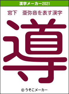 宮下　亜弥音の2021年の漢字メーカー結果