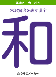 宮沢賢治の2021年の漢字メーカー結果