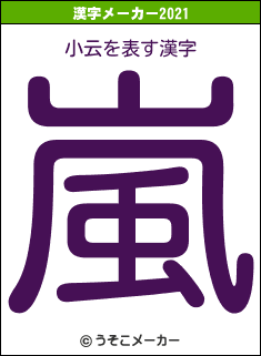 小云の2021年の漢字メーカー結果