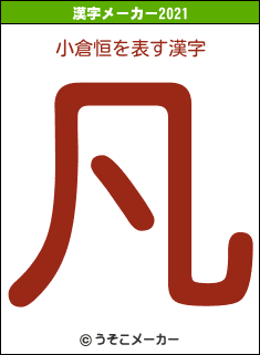 小倉恒の2021年の漢字メーカー結果