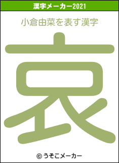 小倉由菜の2021年の漢字メーカー結果