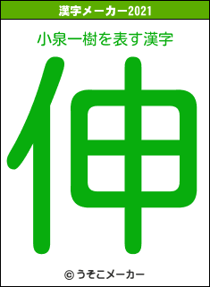 小泉一樹の2021年の漢字メーカー結果