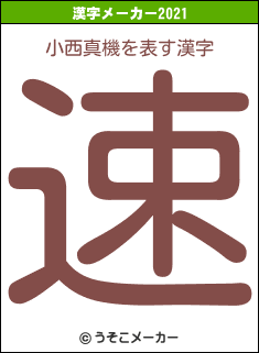 小西真機の2021年の漢字メーカー結果