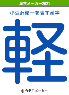小豆沢優一の2021年の漢字メーカー結果