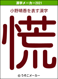 小野晴香の2021年の漢字メーカー結果