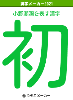 小野瀬潤の2021年の漢字メーカー結果