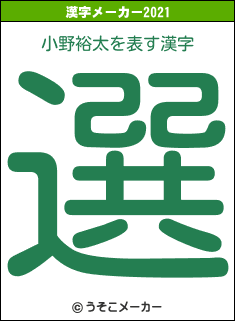 小野裕太の2021年の漢字メーカー結果