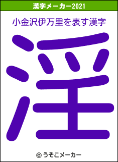 小金沢伊万里の2021年の漢字メーカー結果