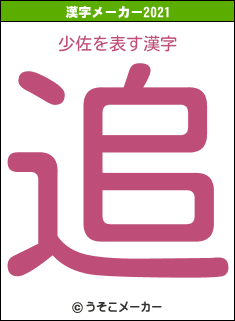 少佐の2021年の漢字メーカー結果