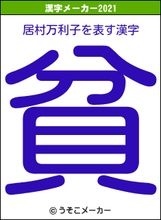 居村万利子の2021年の漢字メーカー結果