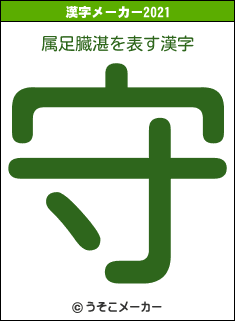 属足臓湛の2021年の漢字メーカー結果