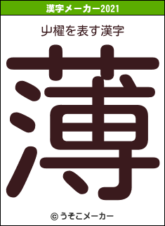 屮櫂の2021年の漢字メーカー結果