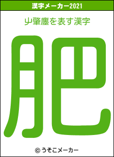 屮肇廛の2021年の漢字メーカー結果