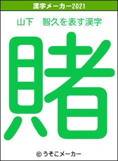 山下　智久の2021年の漢字メーカー結果