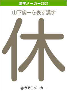 山下俊一の2021年の漢字メーカー結果