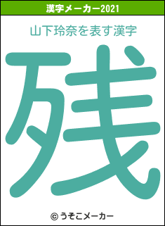 山下玲奈の2021年の漢字メーカー結果