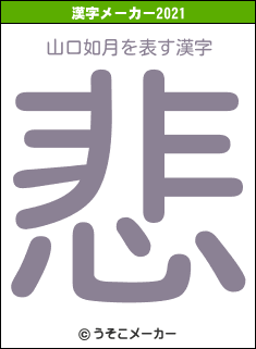 山口如月の2021年の漢字メーカー結果