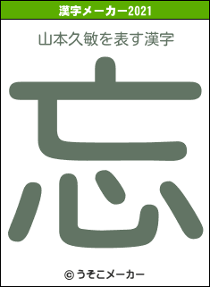 山本久敏の2021年の漢字メーカー結果