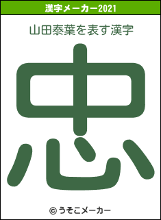 山田泰葉の2021年の漢字メーカー結果