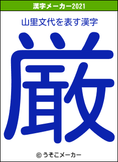 山里文代の2021年の漢字メーカー結果