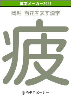 岡堀 百花の2021年の漢字メーカー結果