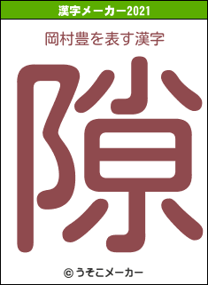 岡村豊の2021年の漢字メーカー結果