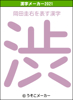 岡田圭右の2021年の漢字メーカー結果