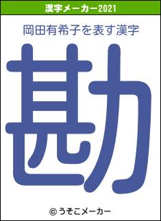 岡田有希子の2021年の漢字メーカー結果