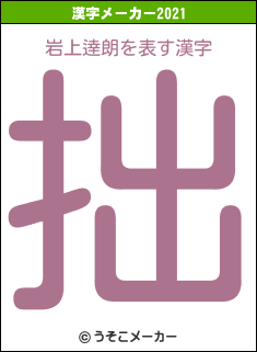 岩上逹朗の2021年の漢字メーカー結果