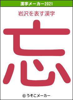 岩沢の2021年の漢字メーカー結果