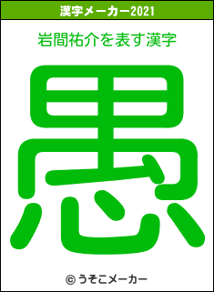 岩間祐介の2021年の漢字メーカー結果