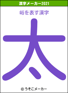 峪の2021年の漢字メーカー結果