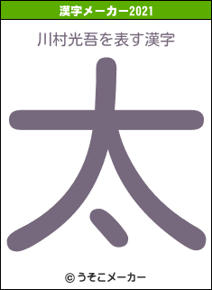川村光吾の2021年の漢字メーカー結果
