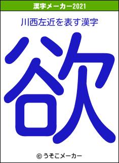 川西左近の2021年の漢字メーカー結果