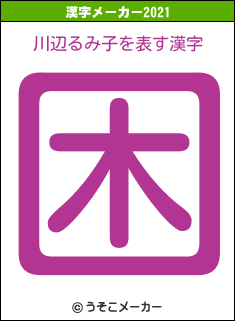 川辺るみ子の2021年の漢字メーカー結果