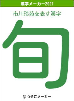 市川玲苑の2021年の漢字メーカー結果